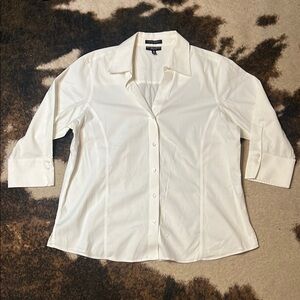 Foxcroft White Non-Iron Button Up